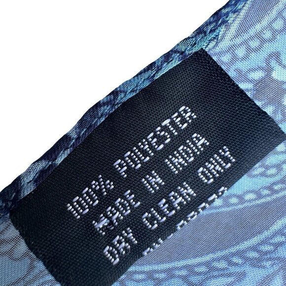 Scarves Scarf Paisley Blue Floral Roses‎ Multicolor Set Of 2 Sheer 58"x 13" - Picture 7 of 12